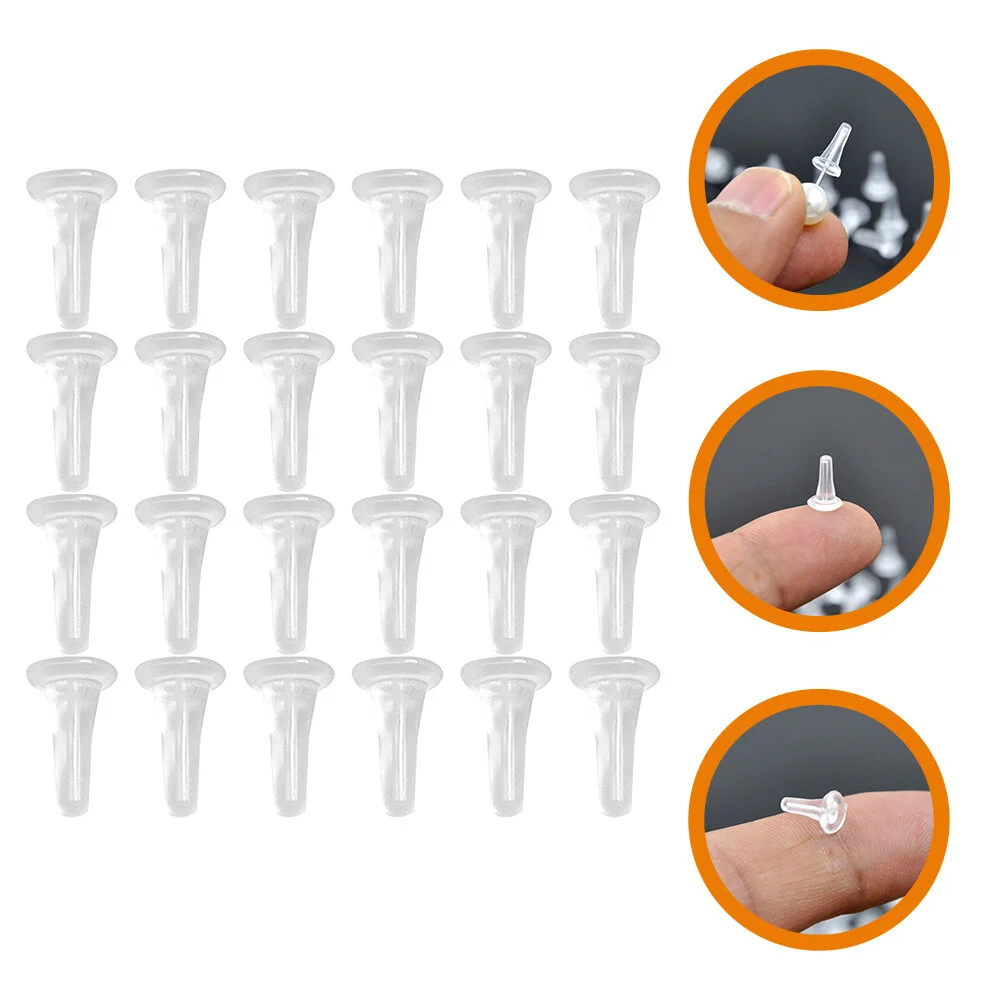 

100 Pcs Earplugs Secure Earring Backs Jewelry Accessories Plastic Stud Miss Fashion Earrings