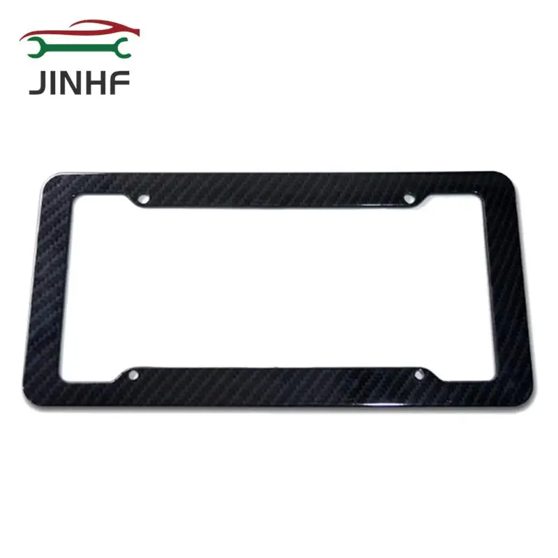 

Black Carbon Bracket w/ Screws,Universal American License Plate Frame Auto AccessoryFiber Number Plate TAG Cover for Front Rear
