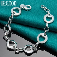 925 sterling silver full heart chain bracelet for women men party engagement wedding fashion jewelry