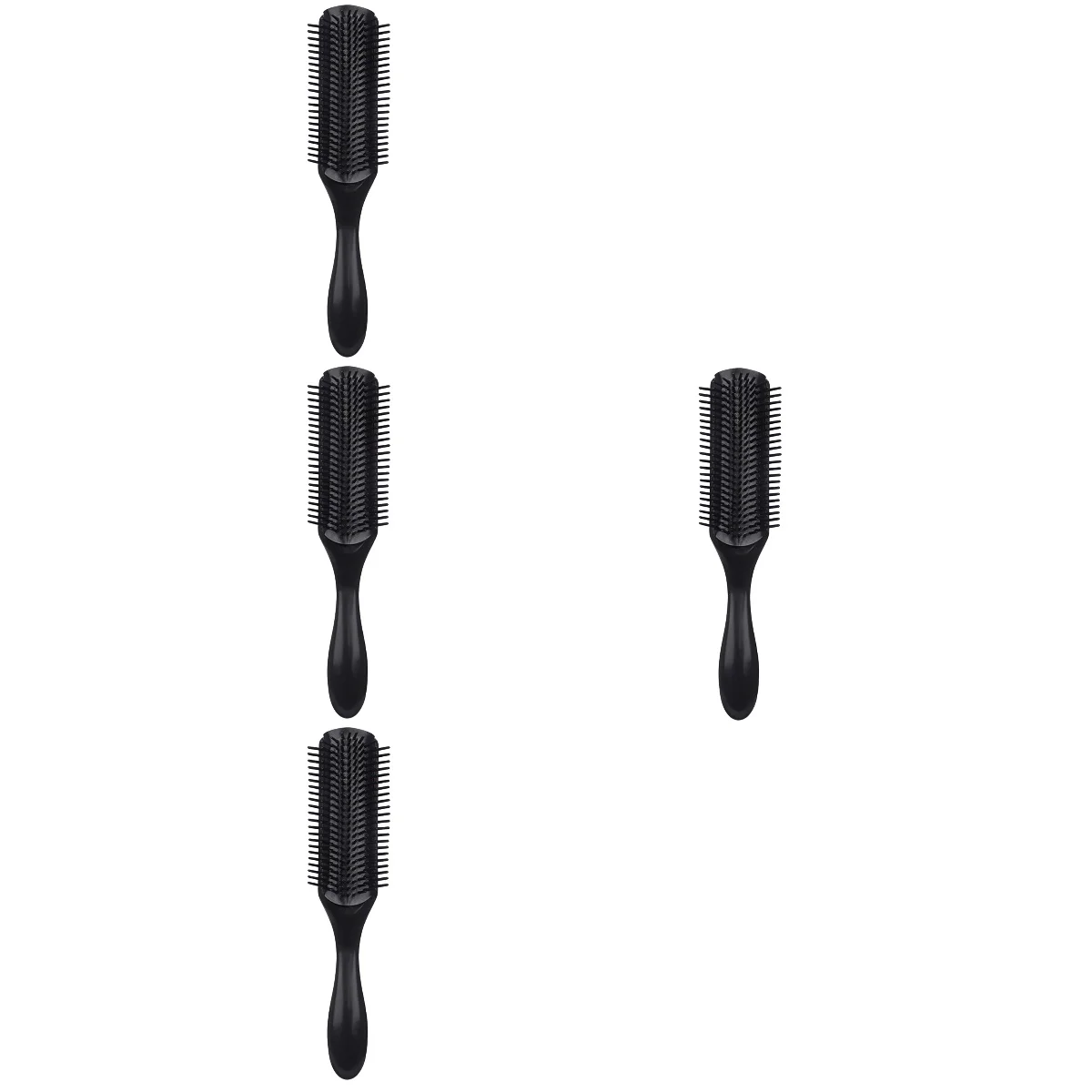 

Set 4 Curl Hair Brush Nine Row Comb Rib Detangling Combs Curly 21.2x4.6cm Brushes Black Abs Styling Man