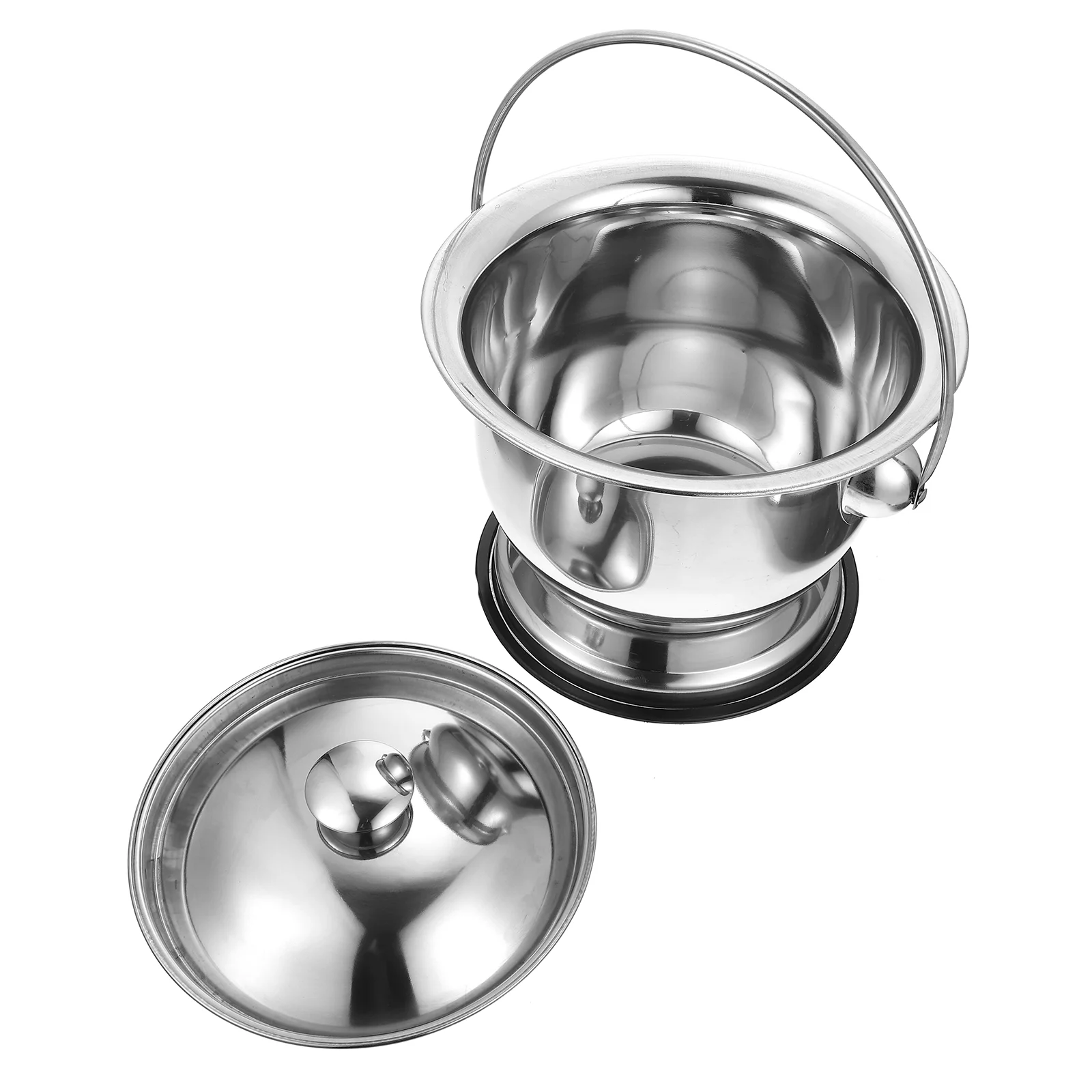 

Stainless Steel Children Spittoon Household Night Urine Holder Lidded Chamber Pot