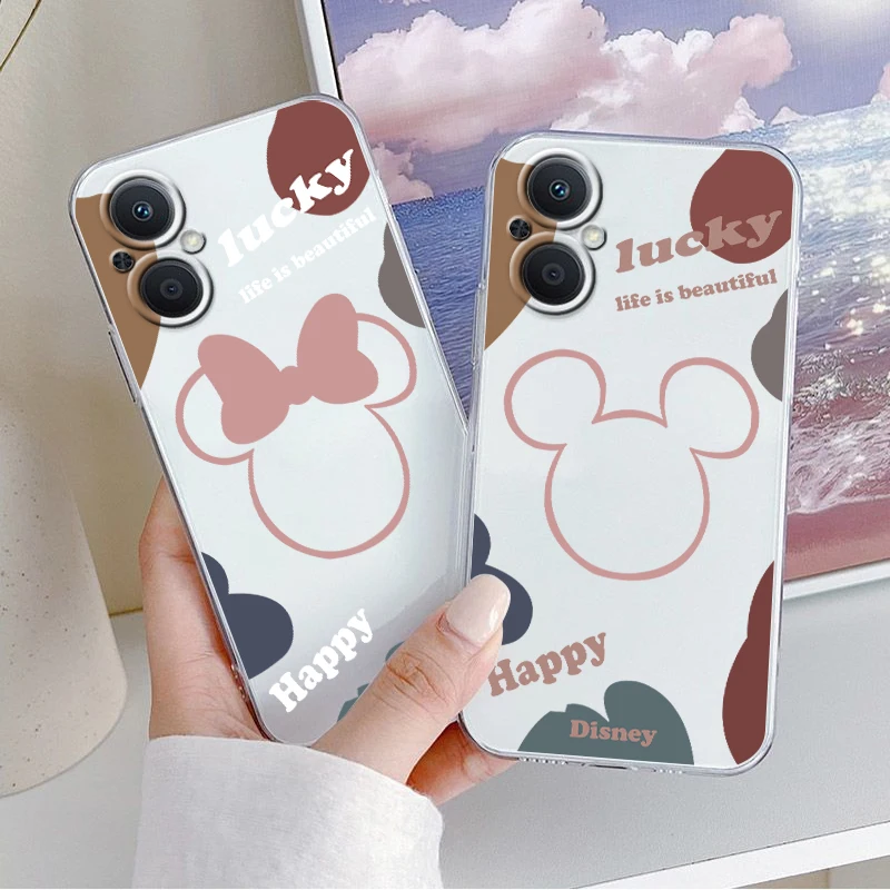 

Minnie Mickey mouse Logo Phone Case For OPPO A5 A9 A53 Reno 7 6 5 4 2 Find X3 X2 Z Lite Neo Pro Plus SE Transparent