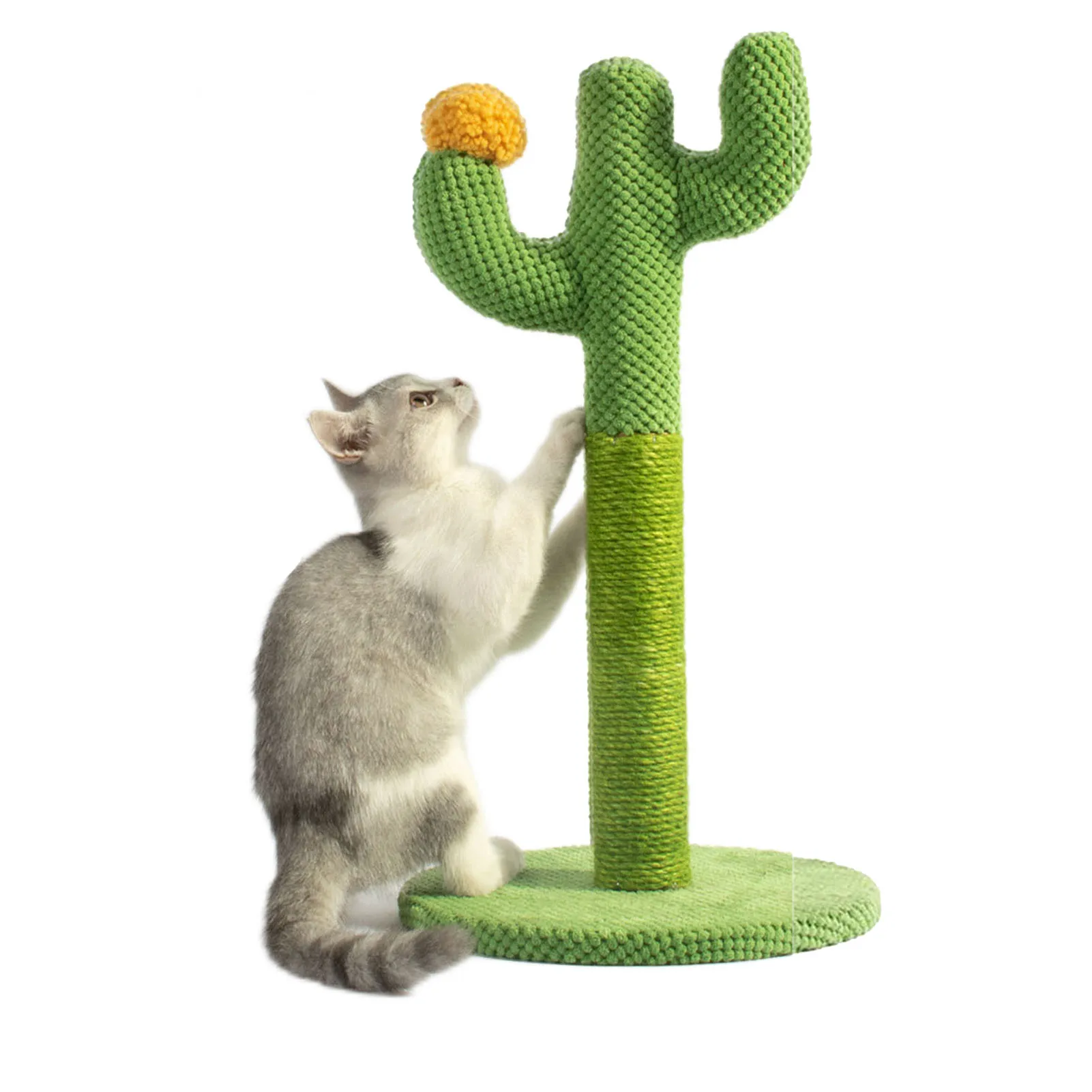 

Cat Scratching Post Sisal Rope Cat Scratch Post Cactus Shape Cat Tree For Scratching Cat Tower With Plush Ball Toy Climb Tool