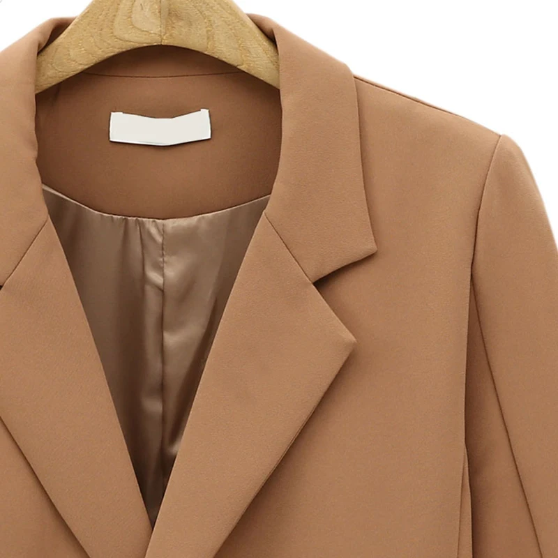 Casual Blazer Solid Color Loose Mid-length Women's Double-breasted Oversized Blazer Women Loose New Autumn and Winter Blazers