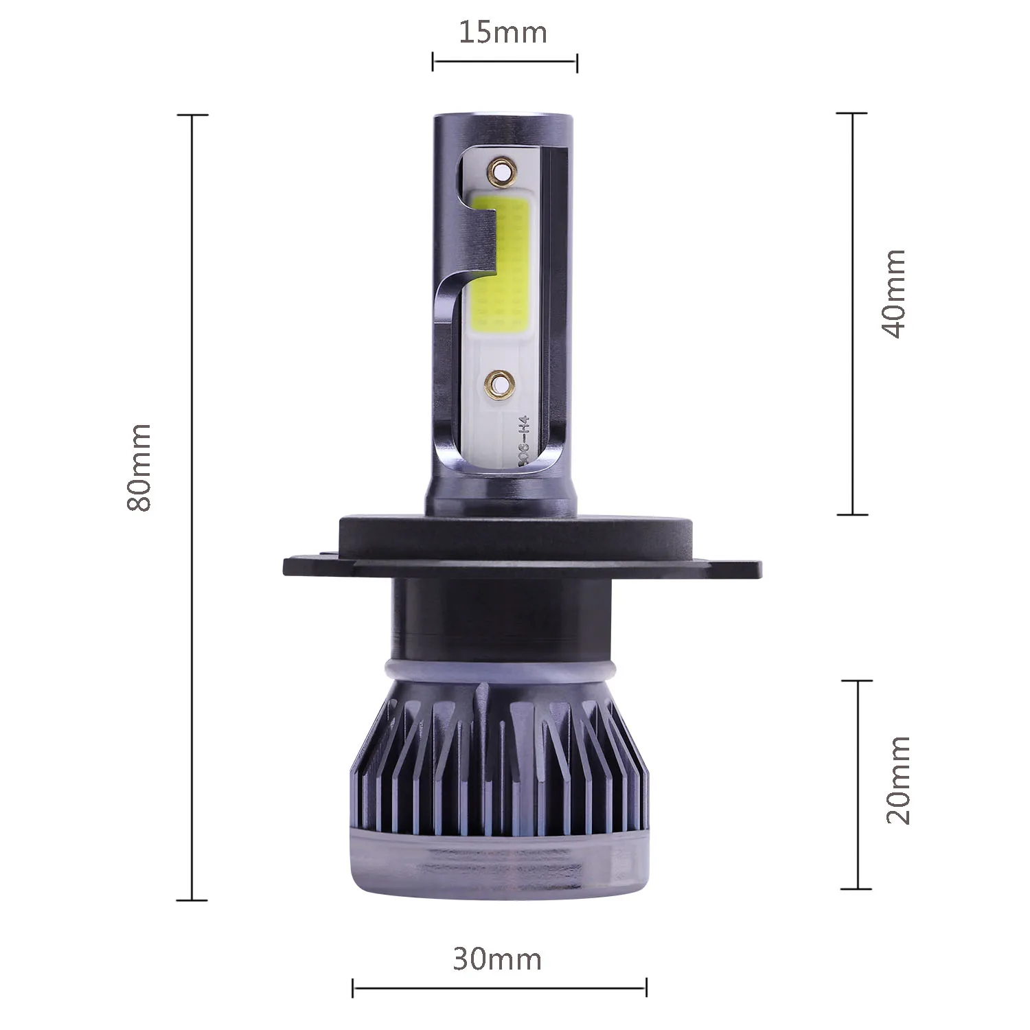 Фото 2 шт. H7 светодиодные лампы для автомобильных фар H4 6000LM 80W Mini H8 H9 H11 Комплект фар 9005 HB3 9006 HB4 H10 Автоматические противотуманные фары 6000K 12V 4300K №4