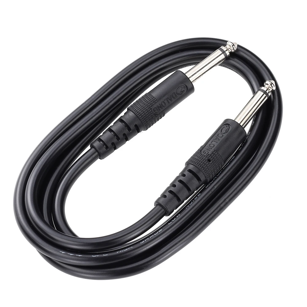 

100pcs 6.5 6.35mm to 6.35 mm Jack Mono Plug AUX Cable Connector For Guitar Speaker Audio Mixer DJ Signal Lead Wire Cables Cord