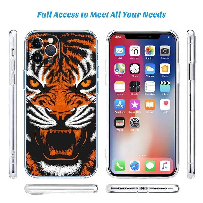 Прозрачный чехол для телефона IO4 Animal Tiger для Motorola Moto G40 G04 G05 One Ace Action Fusion + Plus Hyper Macro Vision Zoom (art.: 3920db0bbb8ff) - 3920db0bbb8ff