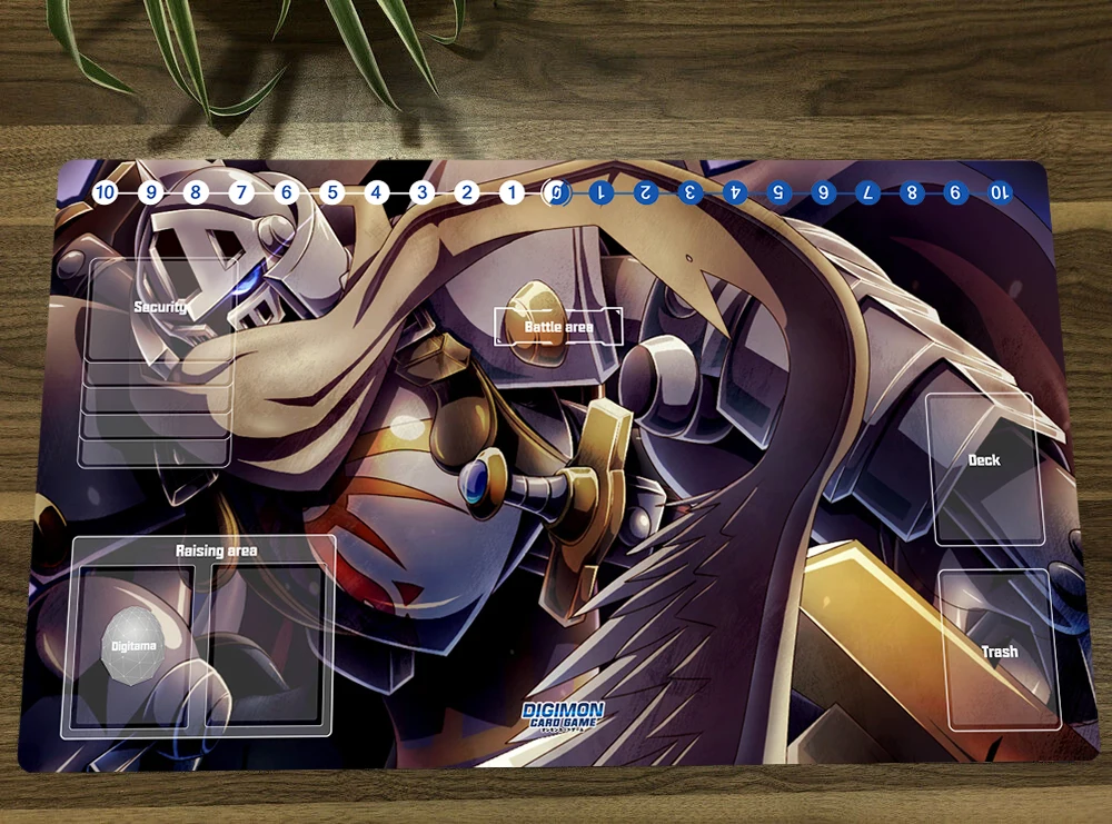 

Board Game Digimon Duel Playmat Knightmon Trading Card Game Mat DTCG CCG Mat Mouse Pad Desk TCG Play Mat & Card Zones Free Bag