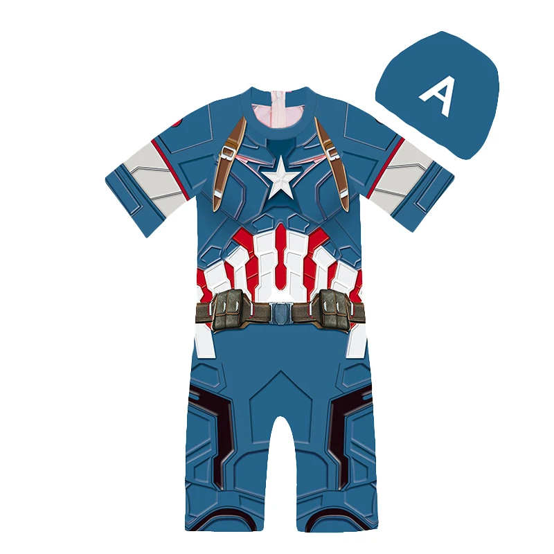 Цельный купальник для мальчиков-героев пляжный костюм Человека-паука косплея