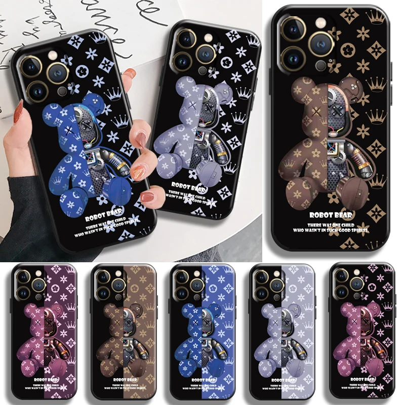 

Luxury Mechanical Bear Phone Case For Apple iPhone 13 12 11 Pro Max X XR XS Max 5 5s 6 6S 7 8 Plus SE2020 13 12 Mini Ultra-Thin