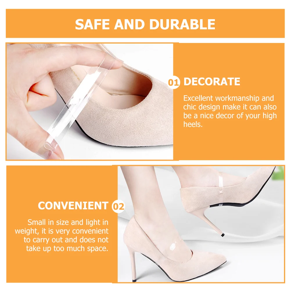 20 Pairs Clear High Heels Shoe Straps Replacement Elastic Shoelaces Knee Foot Buckle Anti Drop