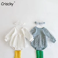 criscky fashion baby girls romper cotton long sleeve ruffles baby rompers infant playsuit jumpsuits cute newborn clothes