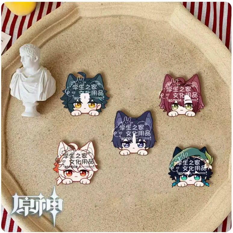 Коллекция 2024 года брошь в стиле аниме Genshin Impact Q великолепный подарок виде пяти