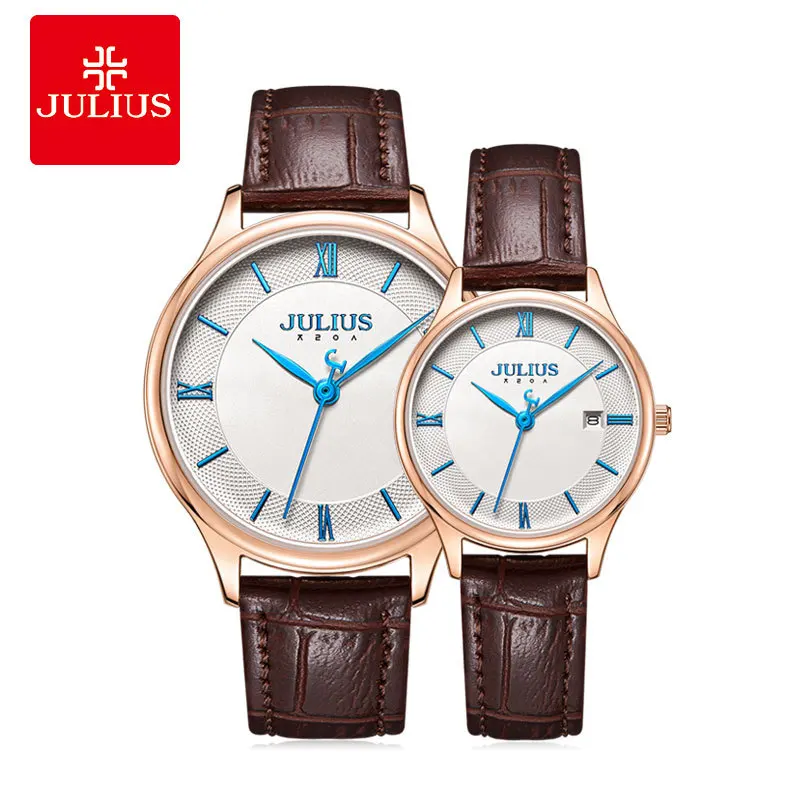 JULIUS Hot Sale Beautiful Lovers Watches Leisure Fashion Quartz Waterproof Belt Fresh and Sweet Couple Watch for Men and Woman