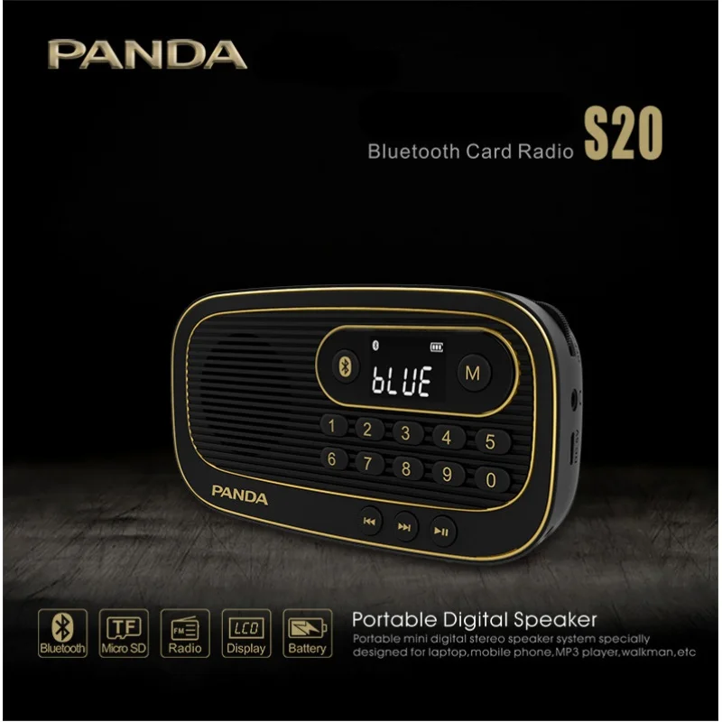 

AWIND Panda S20 radio new portable bluetooth card speaker old man charging FM radio semiconductor