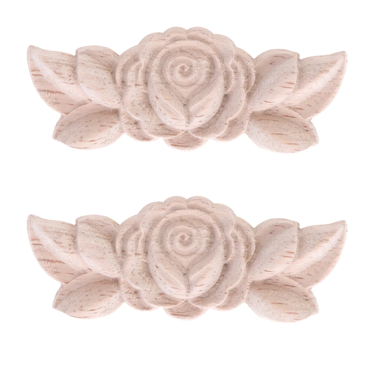 

2 Pcs Rose Wood Frames Unpainted Onlay Bamboo European Style Furniture Decoration Vintage