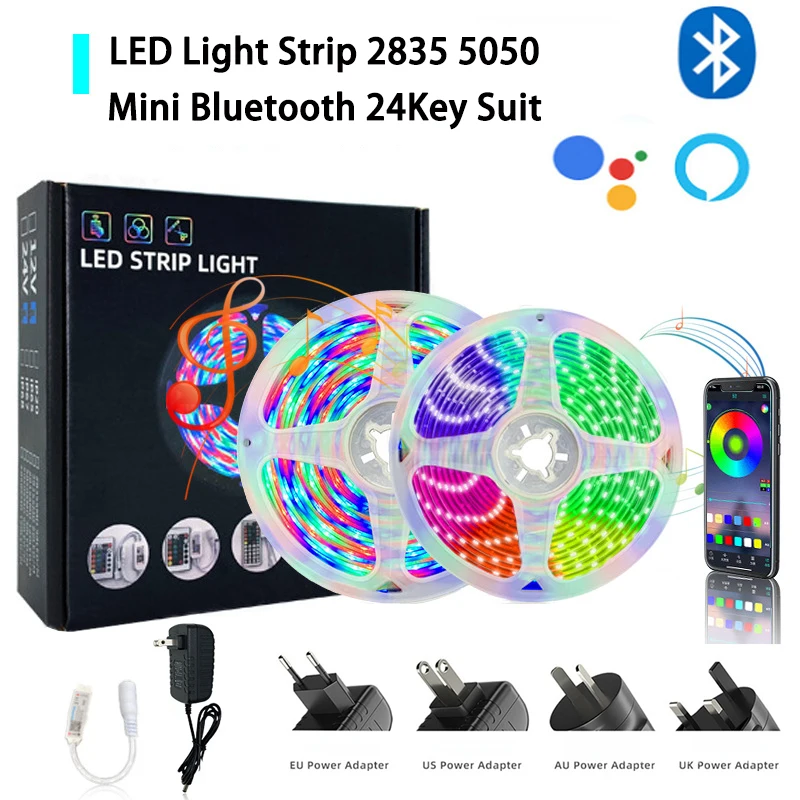 

Led Light Strip Mini Bluetooth App Control Waterproof Colorful Atmosphere Led Ribbon 5050 2835 IP20/IP65 5M/10M/15M/20M