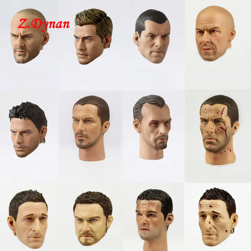 

1/6 Scale Male Soldier Head Sculpt Player Head Carving Model Actor Headplay for 12" Collections DIY Action Figure Dolls