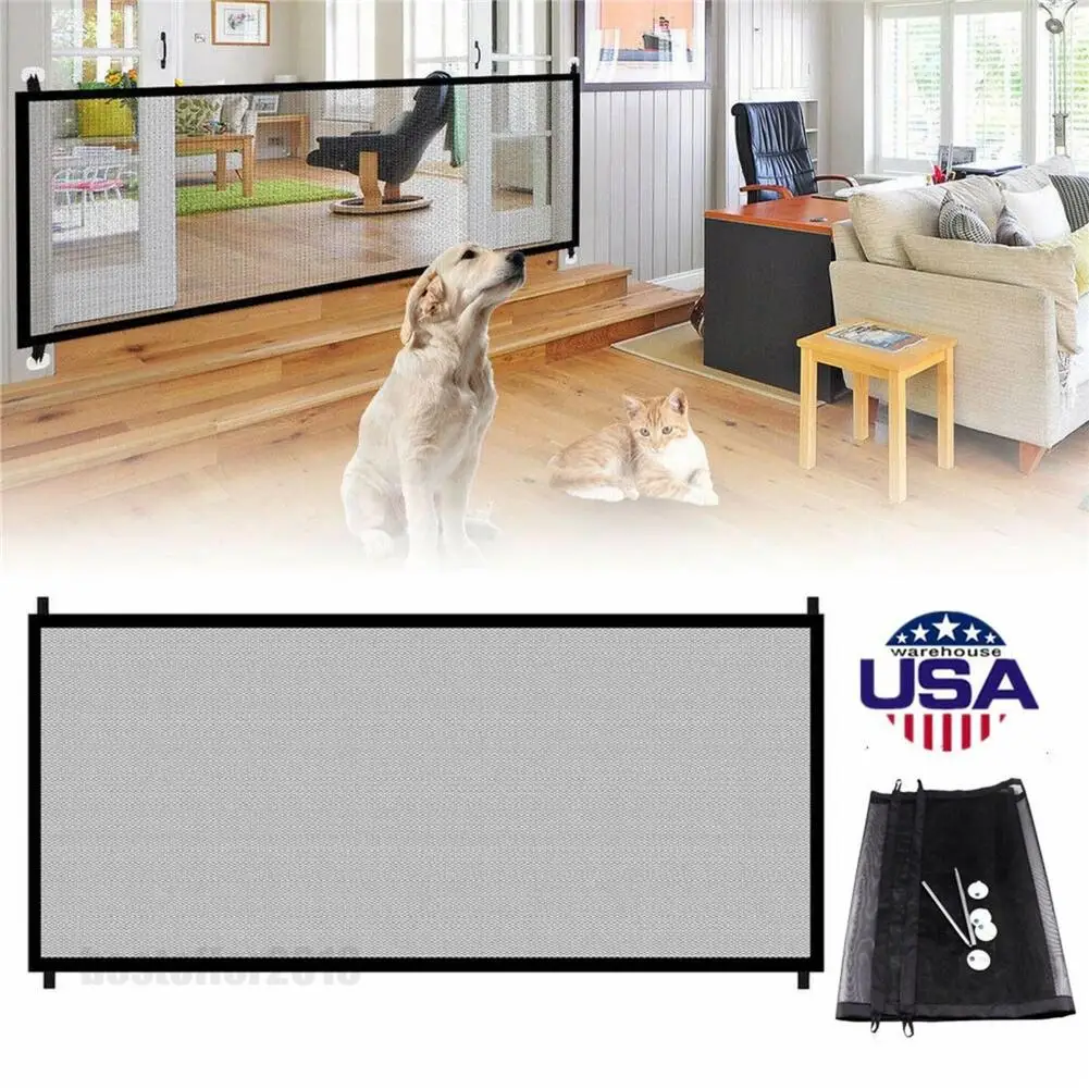 

Dog Gate Isolation Mesh Stainless Steel Rod Breathable Woven Pet Dog Isolation Net 1.8m Pet Items Supplies