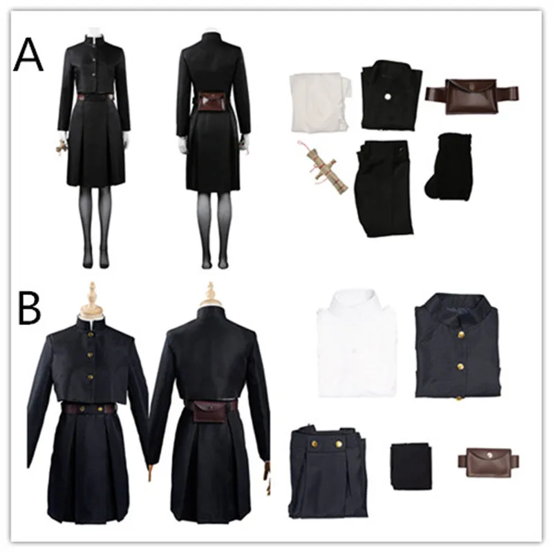 

Женский костюм для косплея из аниме «джутсу», комплект из школьной формы для Хэллоуина, карнавала, парика для косплея