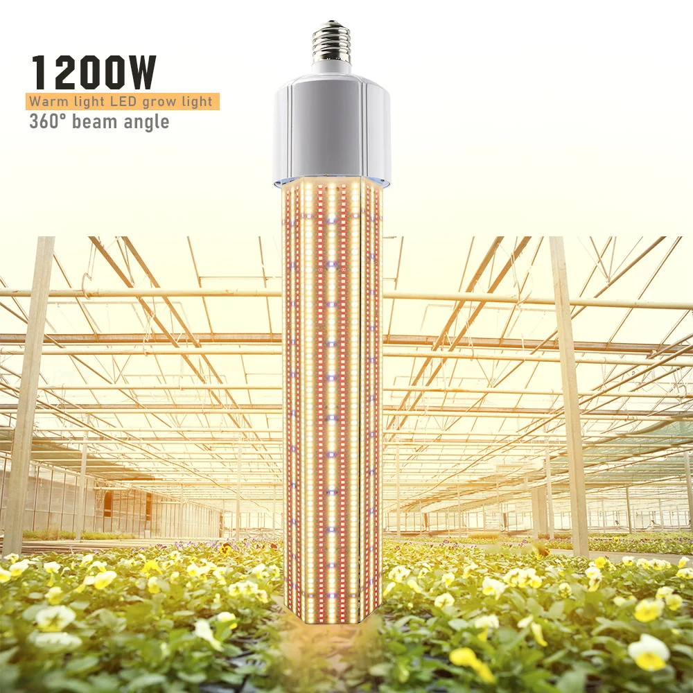 LED Grow Light Tube 360 Degree Lighting E40 E27 Full spectrum 1200W Growing Lamp For Indoor Plants Grow Tent Complete kit