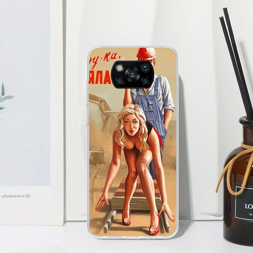 Сексуальный винтажный чехол для телефона Pin Up Girl Xiaomi Poco X6 X5 X4 X3 Nfc F6 F5 Pro F4 Gt F3 F2 F1 M5S M4