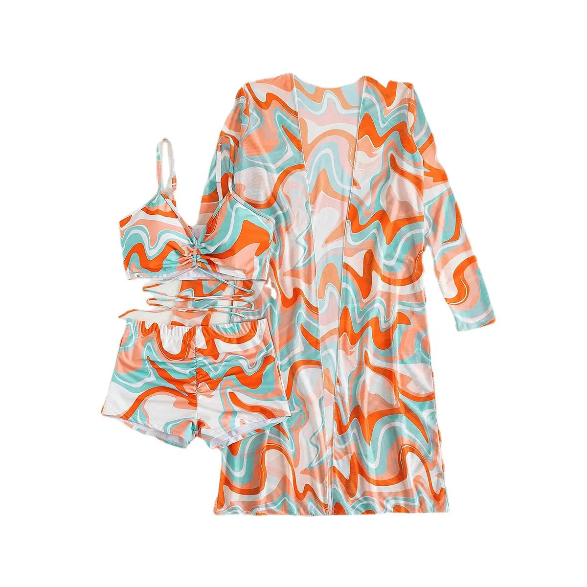 2023 женские бикини трендовый Европейский Американский купальник женский из трех