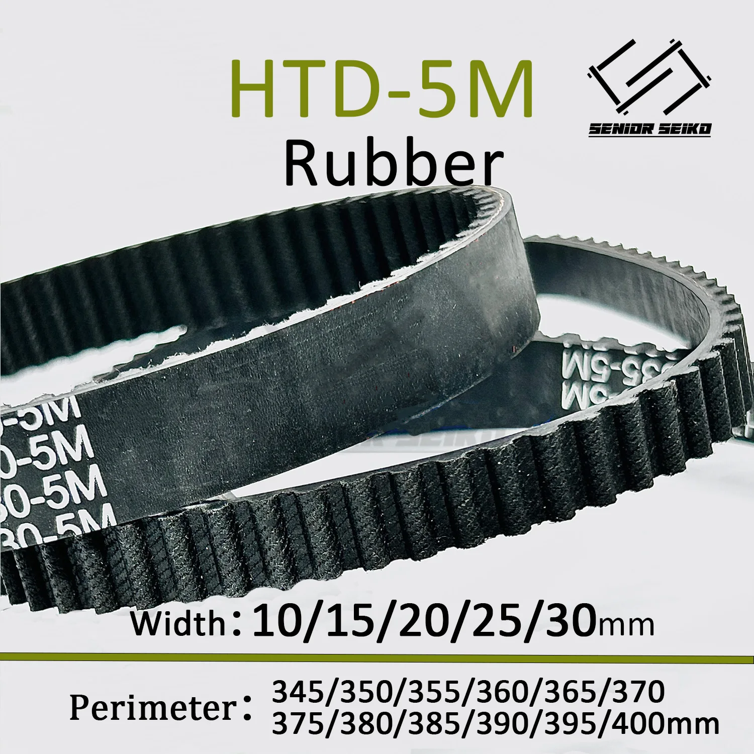 

5MHTD длина ремня ГРМ 345/350/355/360/365/370/375/380/385/390/395/400 мм Ширина 10/15/20/25/30 мм закрытые синхронные ремни HTD5M