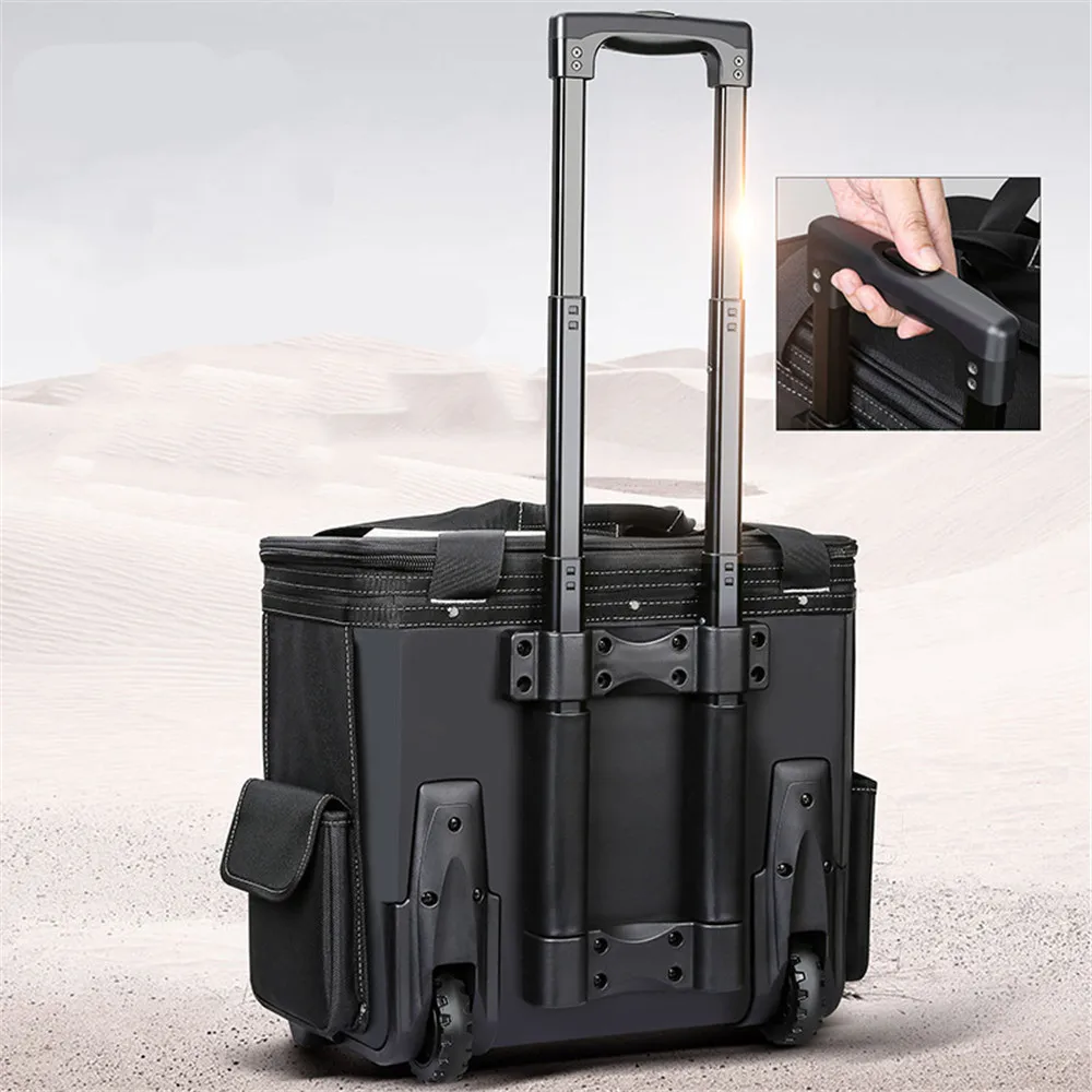 NEW High-quality Alloy Tool Box with Wheels Trolley Professional Tool Bag for Electricians Carpentry Out To Carry Storage Bag