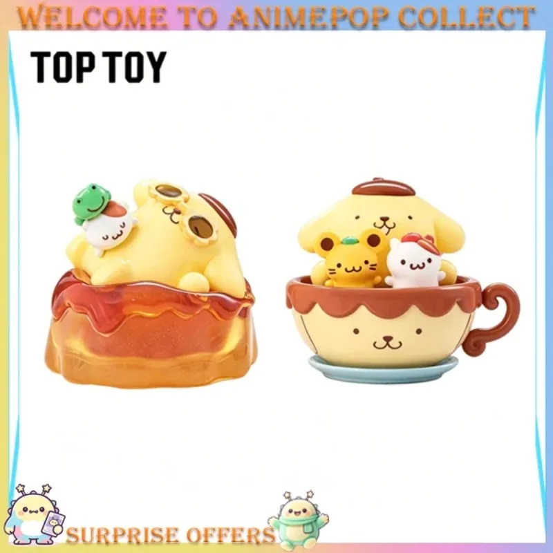Фото TOPTOY Оригинальная коллекционная фигурка Sanrio Pompompurin из серии «Парк развлечений» в слепой коробке, милая настольная декорация, подарок на день рождения и игрушка №1