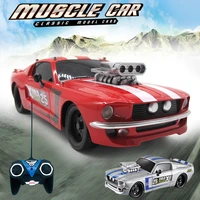 116 rc car retro ford mustang model 4 channels remote control car 27mhz with music lights christmas gift toys for kids