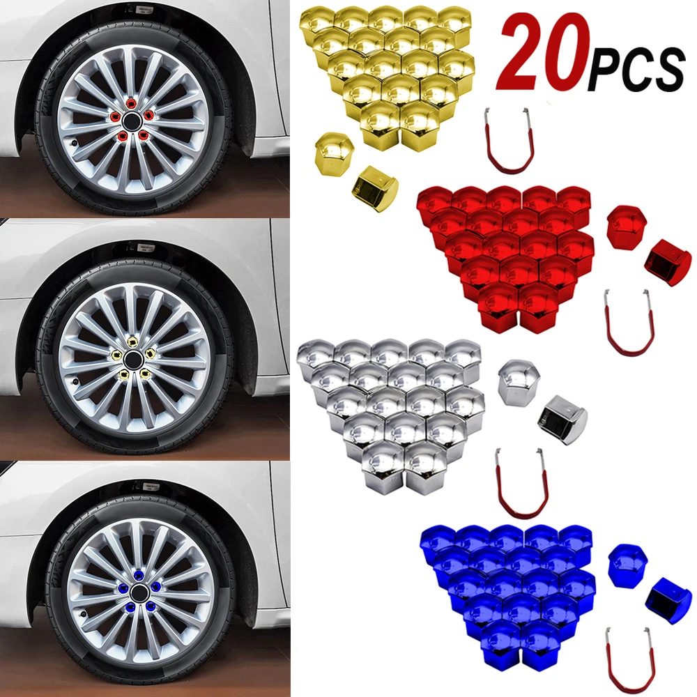 

20x Car Tyre Wheel Nut Cap 17 19 21mm Auto Hub Screw Cover For Mercedes Benz BMW Audi Toyota Ford Mazda KIA Exterior Accessories