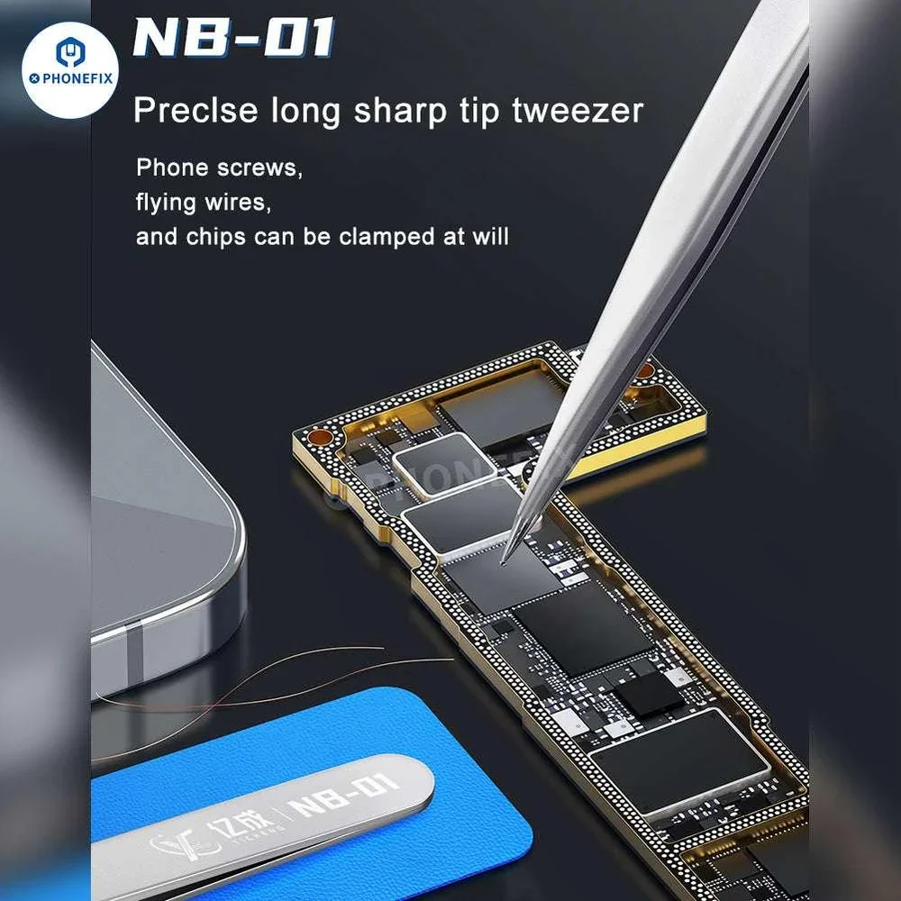 Фото Пинцет Phonefix NB-01 высокоточный с острым концом для ремонта печатных плат телефонов, инструмент для фиксации чипов, проводов и винтов, длинный остроконечный пинцет №2