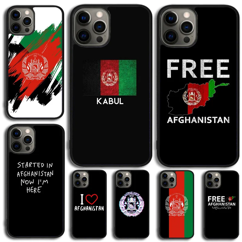 Чехол для телефона с флагом Афганистана I Love iPhone 15 16 14 XR XS 11 12 13 Mini Pro MAX Plus