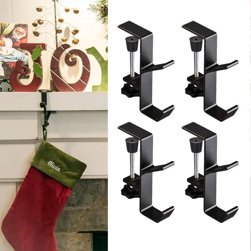 Держатели для рождественских чулок мантии 4X крючки гирлянды регулируемые