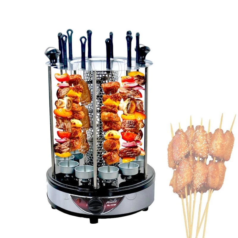 

Electric 6/8/10 Forks Home Smokeless BBQ Grill Automatic Rotating Barbecue Skewer Grilled Kebab Machine