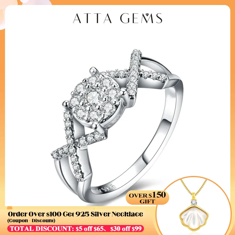 Женское кольцо из серебра 925 пробы с муассанитом