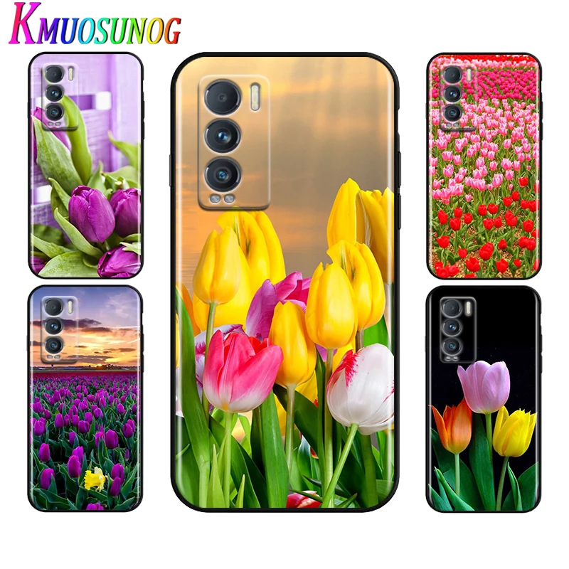 

Spring Tulips flower For Realme 8 GT Neo Neo2 Edition Explorer Master Q3 Pro Narzo30 C21 C20 C11 C21Y Soft Phone Case