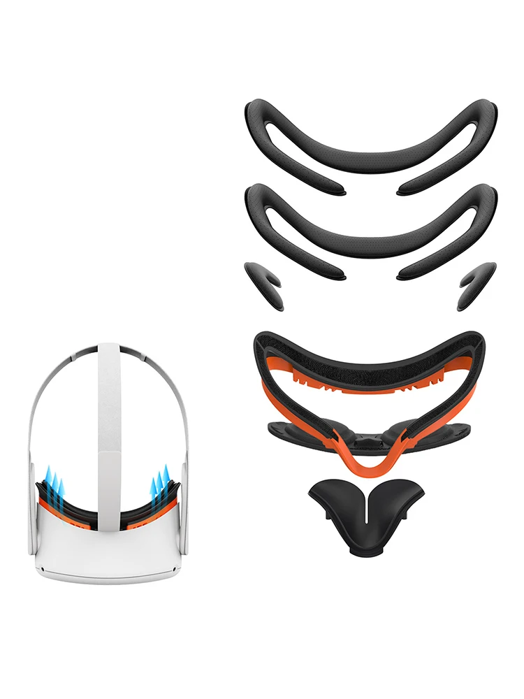 

Resilient VR Facial Vent Soft Interface Bracket Anti-Leakage Light PU Leather Foam Face Cover Replac