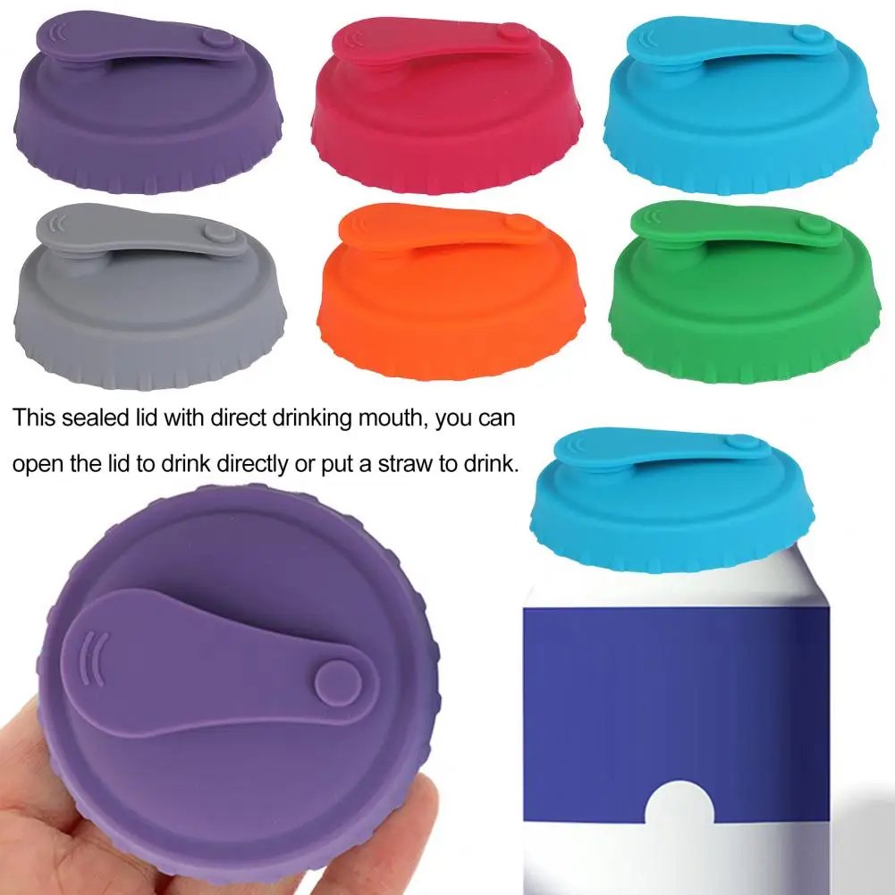 

6Pcs Beer Bottle Lid Leak-proof Good-sealing Cover Food Grade BPA Free Sealing Silicone Tin Can Soda Cola Lid Kitchen Gadgets