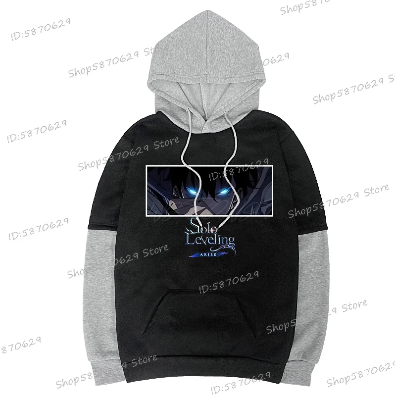 Черный полиэстеровый худи Solo Leveling Sung Jin Woo Shadow Monarch WGTD WISH