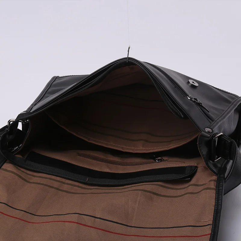 Men's PU Square Leather Shoulder Bags Crossbody Chest Packs for Men Japanese Style Fashion сумка мужская Messenger Bag Purse Sac