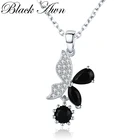 BLACK AWN серебряный цвет ювелирные изделия ожерелье для женщин элегантные Ожерелья Подвески модная Натуральная бабочка K015