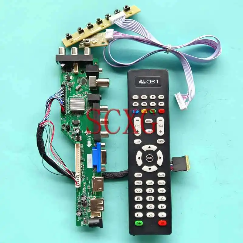 

DVB Digital LCD Matrix Controller Board Fit N134B6-L02/L03/L04/L01 40 Pin LVDS 13.4" VGA HDMI-Compatible AV RF USB 1366*768 Kit