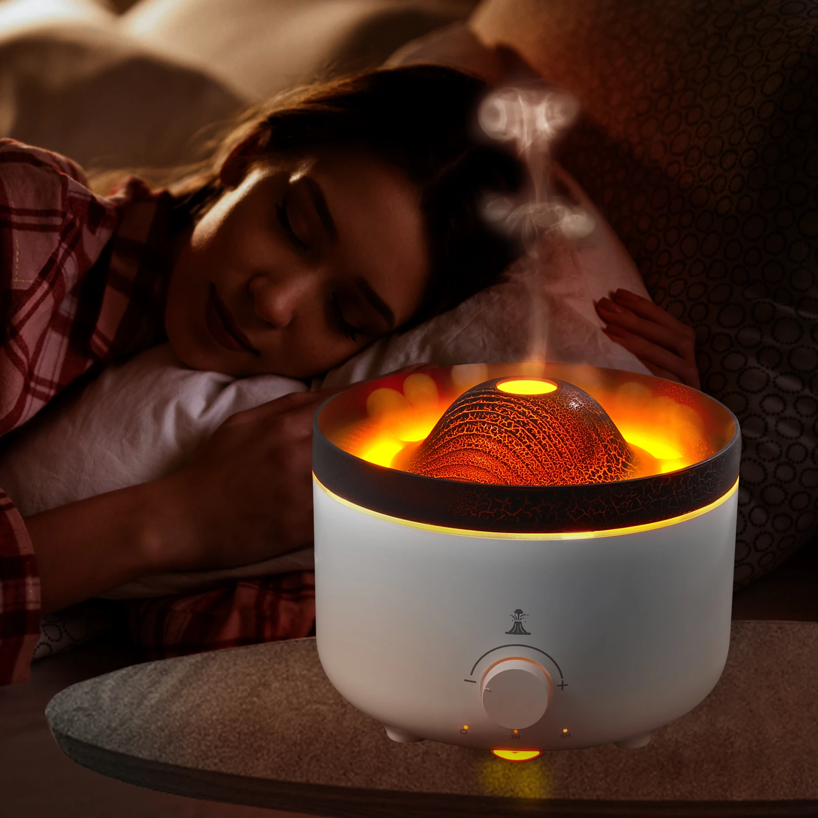 

Диффузоры эфирного масла с пультом дистанционного управления, 560 мл, аромадиффузоры, увлажнитель с таймером, 2 режима тумана, Вулкан, распылитель пламени, автоматическое выключение воздуха