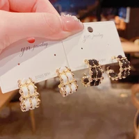 black classic hoop earrings for women korean fashion jewelry 2022 jewelry for women modern womens earrings