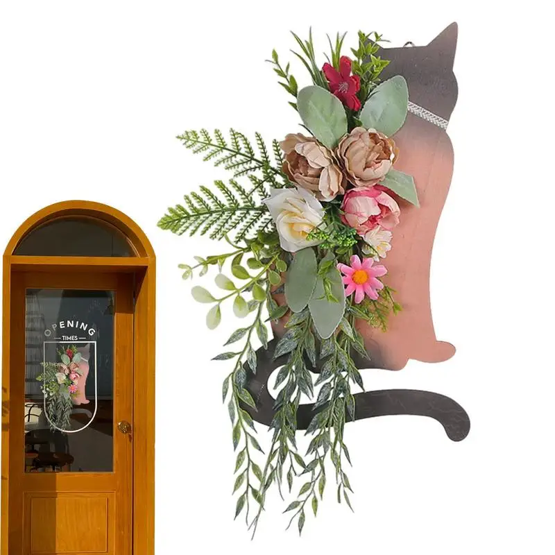 

Halloween Cat Door Wreath Cat Halloween Wreath Front Porch Wreath Decorations Halloween Halloween Flower Wreath Halloween Wreath