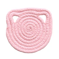 yarn braided cute cat ears placemats non slip heat resistant for dining table woven placemats hand made for kitchen %d0%bf%d0%be%d1%81%d1%83%d0%b4%d0%b0