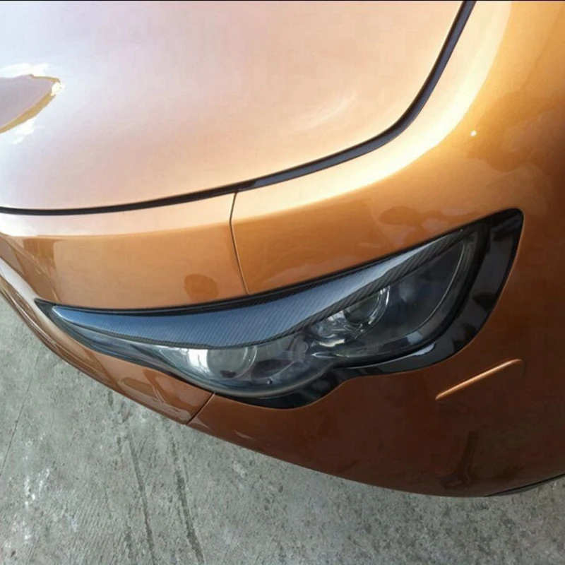 Настоящее углеродное волокно веки брови накладки на фару для Infiniti FX35 FX37 QX70 FX50