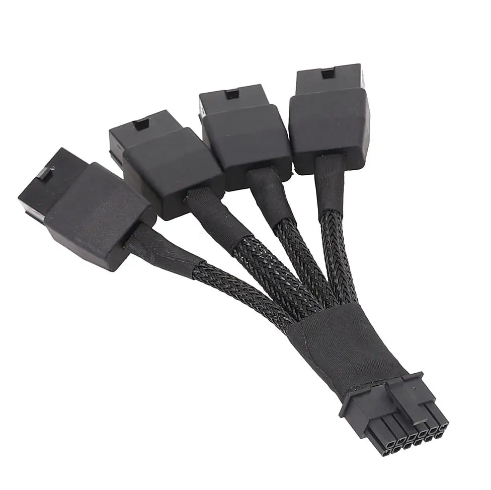 5pcs New 16AWG 4x8pin PCI-e to 16Pin(12+4) PCI-e 5.0 12VHPWR Connectors 16P Extension Cable for GPU RTX4090 RTX4080 Series